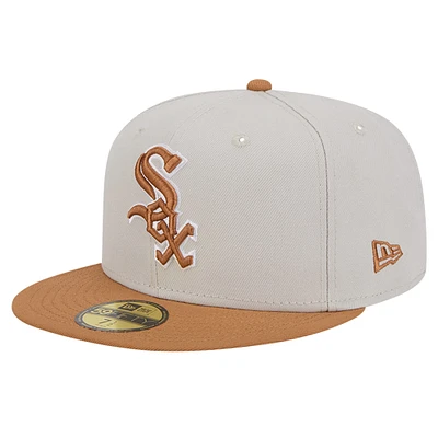 Casquette ajustée 59FIFTY New Era pour hommes, kaki/marron, Chicago White Sox, pack de couleurs bicolores