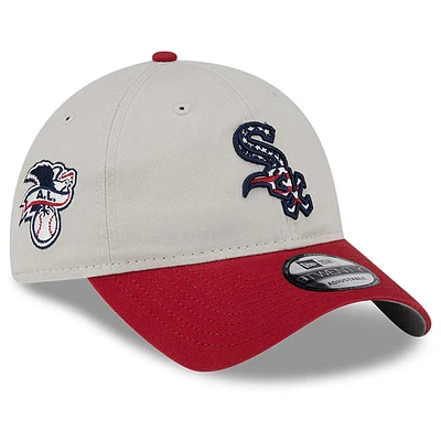 Casquette réglable New Era kaki/rouge Chicago White Sox 2024 4 juillet 9TWENTY pour hommes