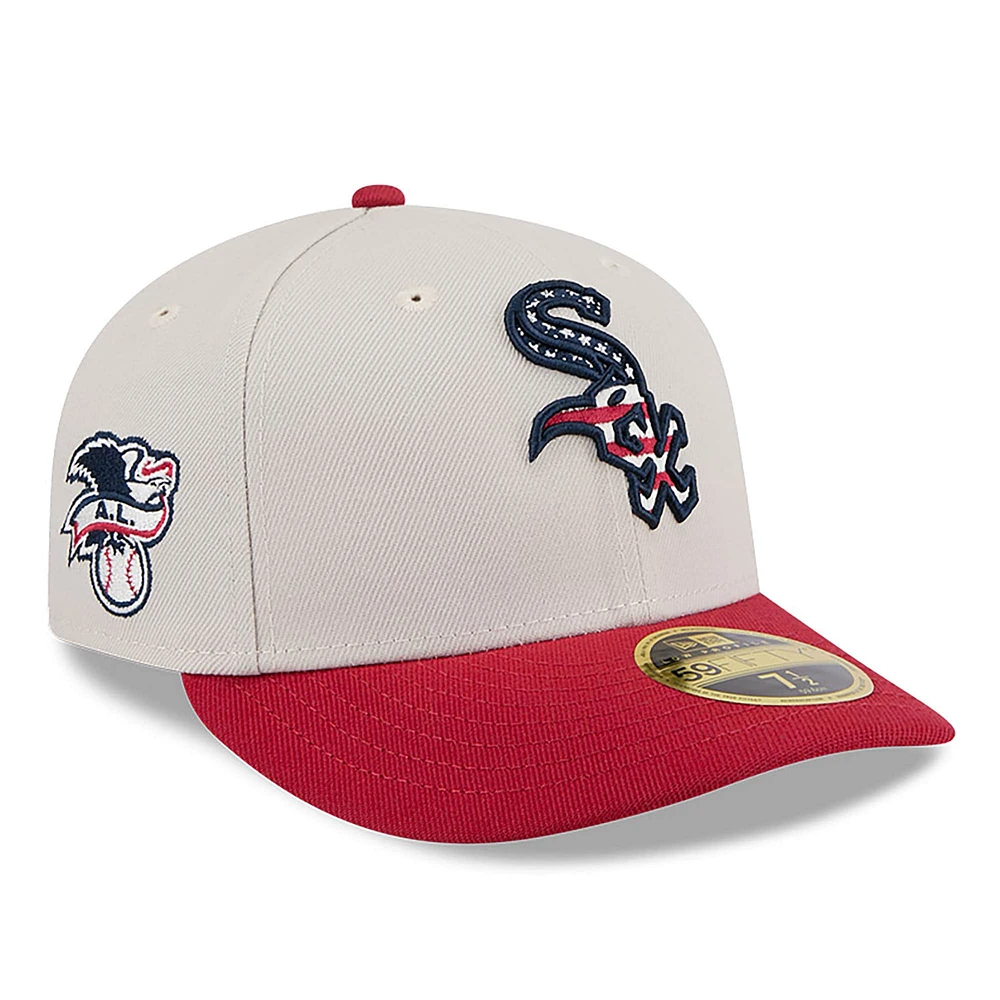 Men's New Era  Khaki/Red Chicago White Sox 2024 Fourth of July Low Profile 59FIFTY Fitted Hat