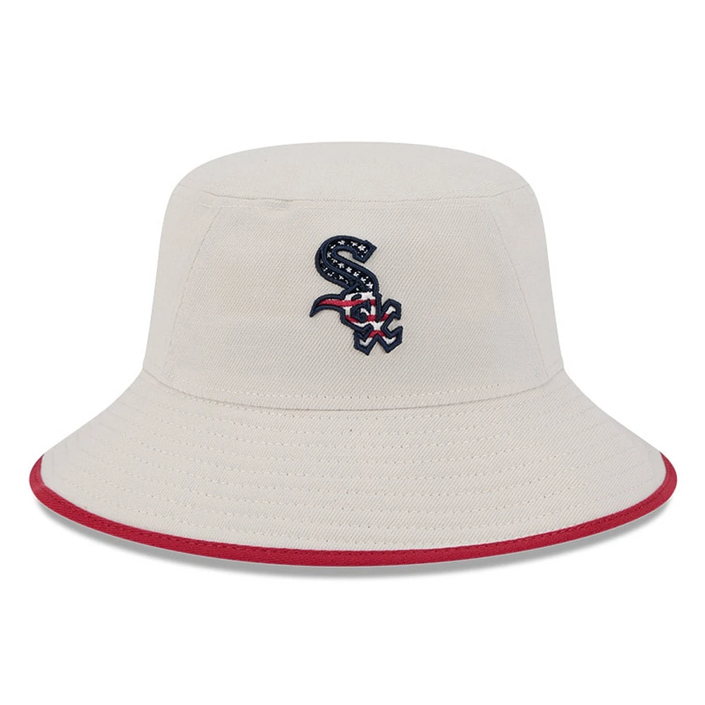 Men's New Era  Khaki Chicago White Sox 2024 Fourth of July Bucket Hat