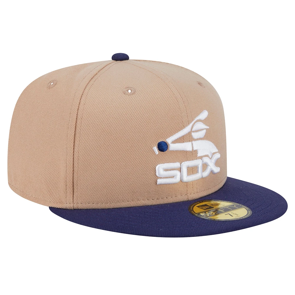 Casquette ajustée 59FIFTY Chicago White Sox kaki New Era pour homme