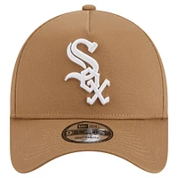 Men's New Era Khaki Chicago White Sox A-Frame 9FORTY Adjustable Hat