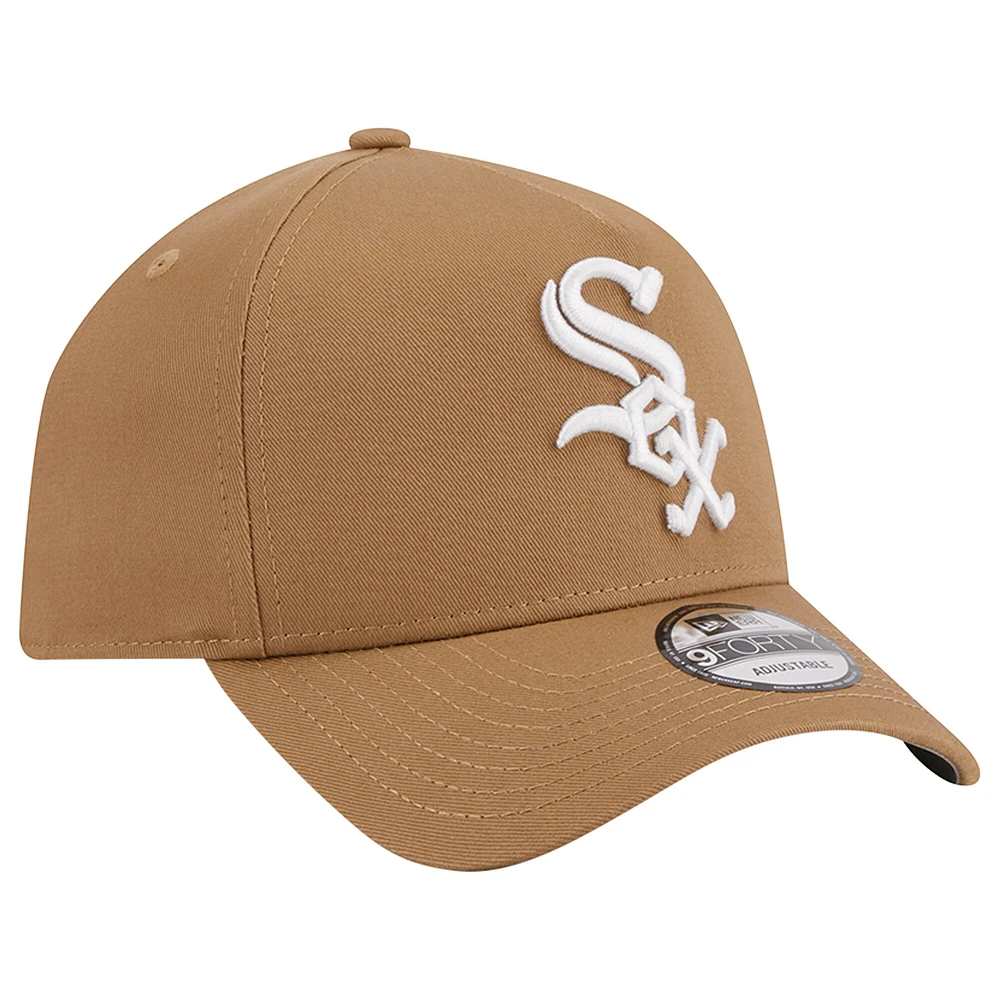 Men's New Era Khaki Chicago White Sox A-Frame 9FORTY Adjustable Hat