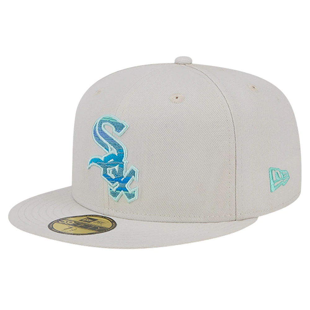 Casquette ajustée 59FIFTY kaki Chicago White Sox Stone Mist New Era pour hommes