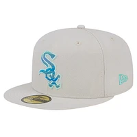 Casquette ajustée 59FIFTY kaki Chicago White Sox Stone Mist New Era pour hommes