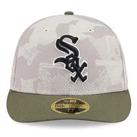 Men's New Era Light Beige/Olive Chicago White Sox 2025 Armed Forces Day Low Profile 59FIFTY Fitted Hat
