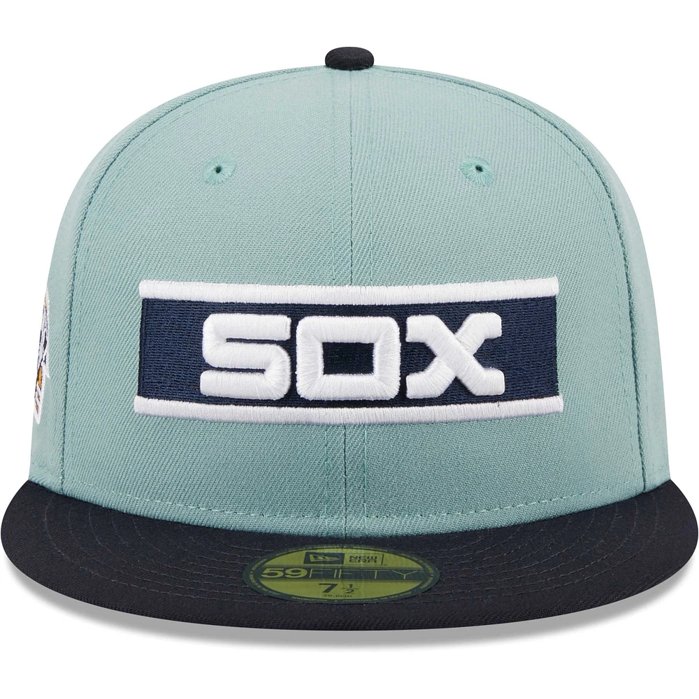 Casquette ajustée New Era Chicago White Sox Beach Kiss 59FIFTY pour homme, bleu clair/bleu marine