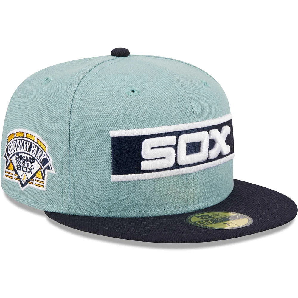 Casquette ajustée New Era Chicago White Sox Beach Kiss 59FIFTY pour homme, bleu clair/bleu marine