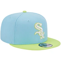 Men's New Era Light Blue/Neon Green Chicago White Sox Spring Basic Two-Tone 9FIFTY Snapback Hat