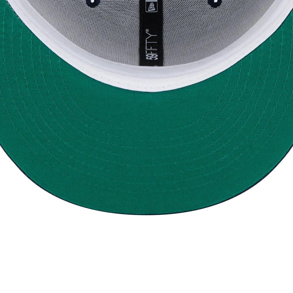 Men's New Era Navy Chicago White Sox Cooperstown Collection Oceanside Green Undervisor 59FIFTY Fitted Hat