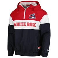 Veste coupe-vent à capuche quart de zip New Era Chicago White Sox Ripstop Raglan pour hommes