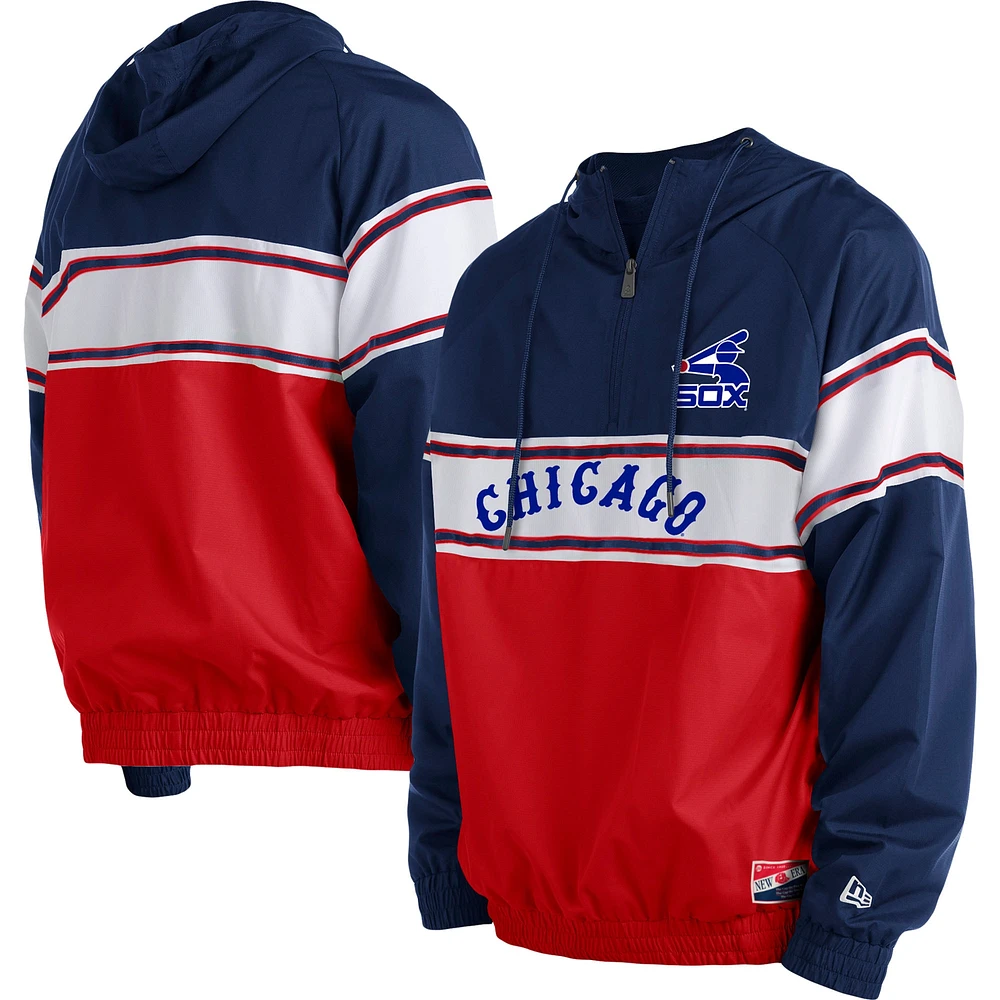 Sweat à capuche raglan Chicago White Sox New Era bleu marine pour homme