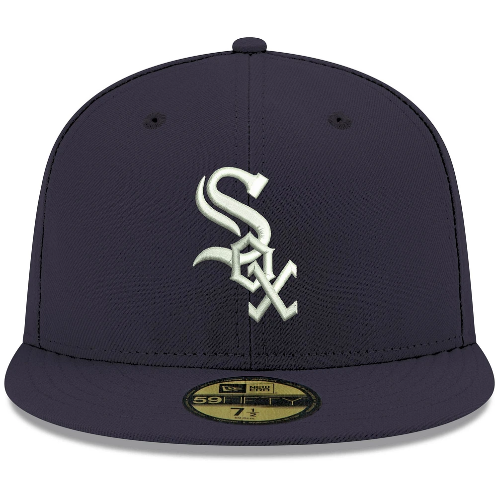 Men's New Era Navy Chicago White Sox Logo 59FIFTY Fitted Hat