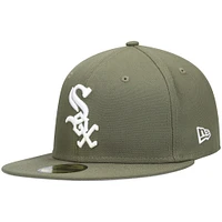 Casquette ajustée 59FIFTY blanche avec logo Chicago White Sox New Era pour homme