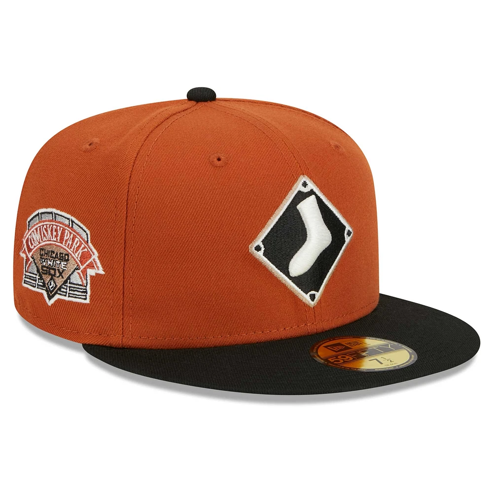 Casquette ajustée 59FIFTY Chicago White Sox New Era orange/noir pour hommes