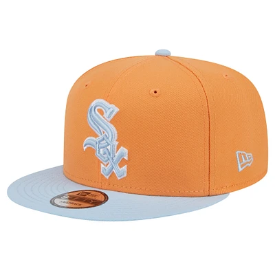 Casquette snapback 9FIFTY bicolore orange Chicago White Sox Spring Color pour hommes New Era