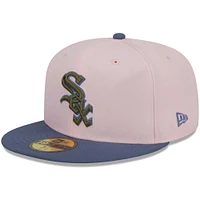 Men's New Era Pink/Blue Chicago White Sox  Olive Undervisor 59FIFTY Fitted Hat