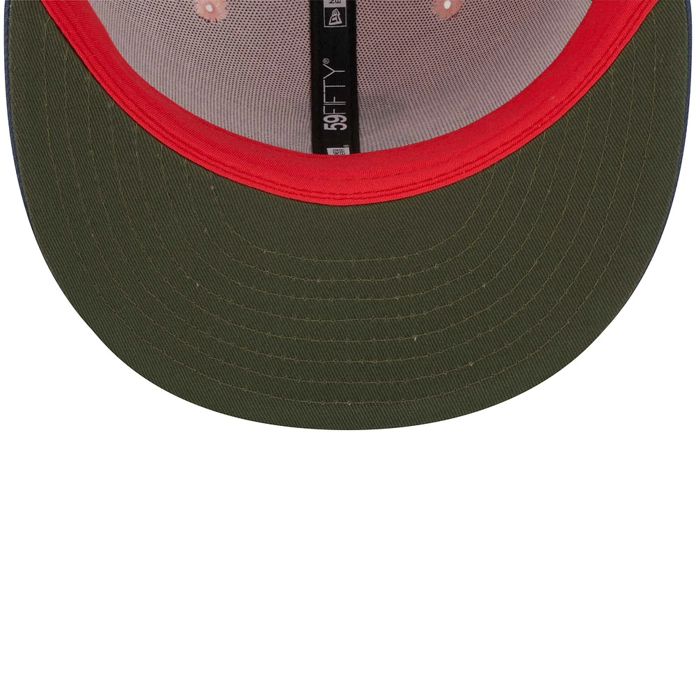 Casquette ajustée 59FIFTY avec sous-visière olive Chicago White Sox New Era pour homme, rose/bleu