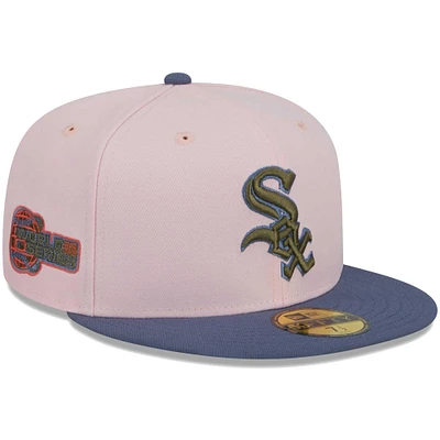 Casquette ajustée 59FIFTY avec sous-visière olive Chicago White Sox New Era pour homme, rose/bleu