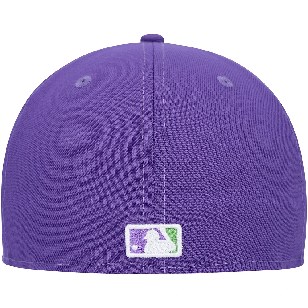 Men's New Era Purple Chicago White Sox Lime Side Patch 59FIFTY Fitted Hat