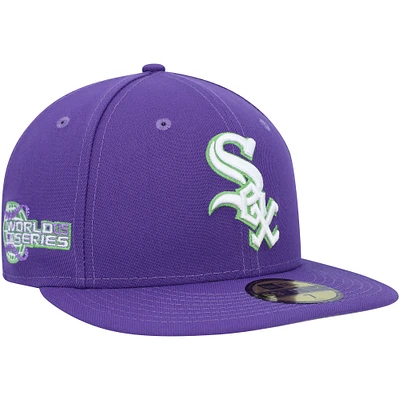 Casquette ajustée 59FIFTY Chicago White Sox Lime Patch pour homme New Era pourpre