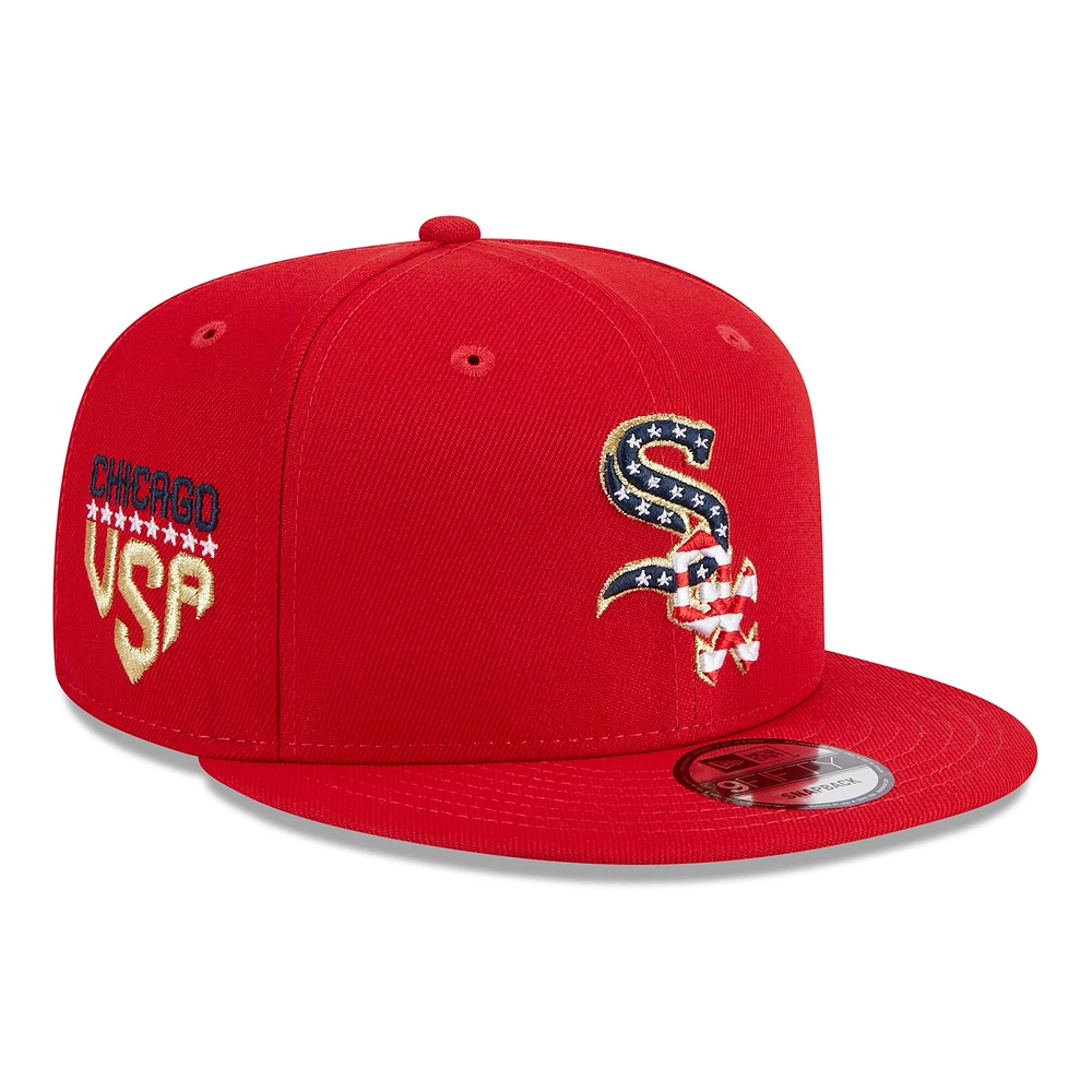 Casquette New Era Red Chicago White Sox 2023 Fourth of July 9FIFTY Snapback réglable pour homme