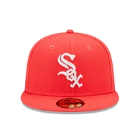 Men's New Era Red Chicago White Sox Lava Highlighter Logo 59FIFTY Fitted Hat