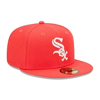 Men's New Era Red Chicago White Sox Lava Highlighter Logo 59FIFTY Fitted Hat