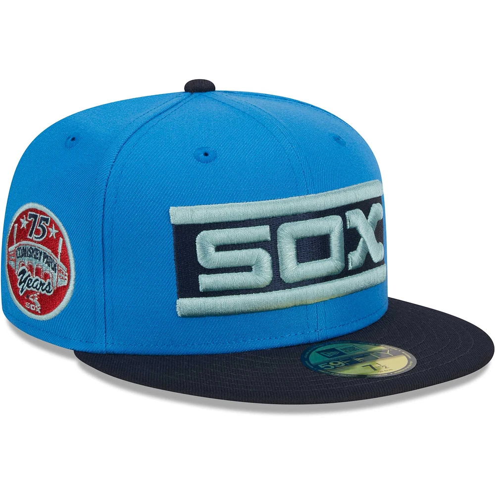 Casquette ajustée 59FIFTY Royal Chicago White Sox New Era pour homme