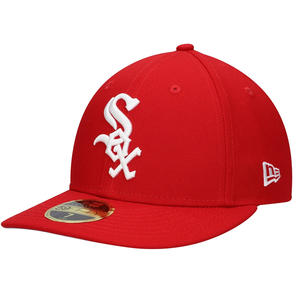 Casquette ajustée 59FIFTY Low Profile Chicago White Sox écarlate New Era pour homme