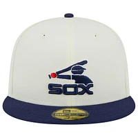 Casquette ajustée 59FIFTY Retro Chicago White Sox New Era pour homme, pierre/bleu marine