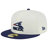 Casquette ajustée 59FIFTY Retro Chicago White Sox New Era pour homme, pierre/bleu marine