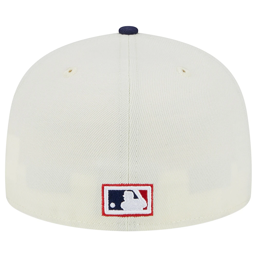 Casquette ajustée 59FIFTY Retro Chicago White Sox New Era pour homme, pierre/bleu marine