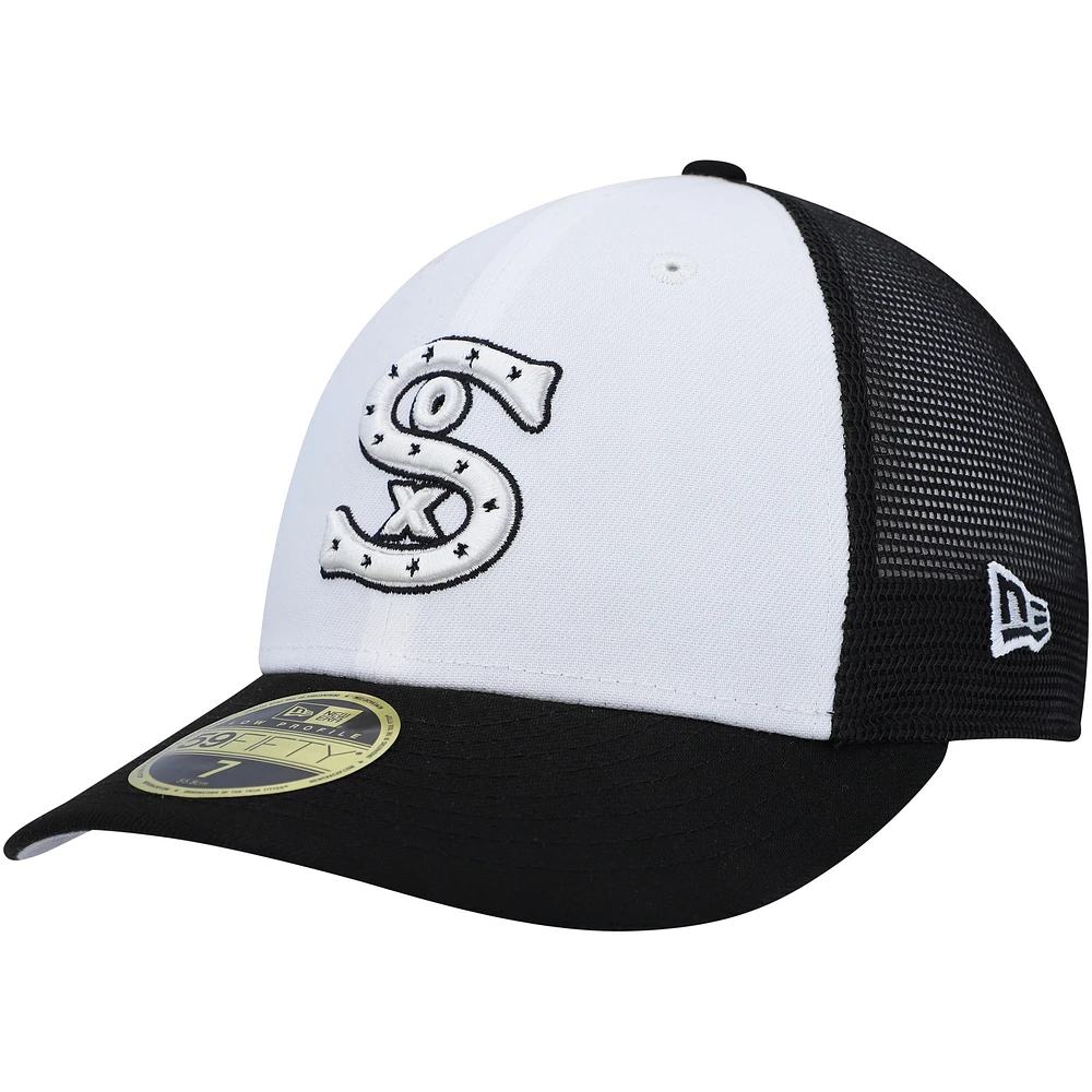 Men's New Era White/Black Chicago White Sox 2023 On-Field Batting Practice Low Profile 59FIFTY Fitted Hat