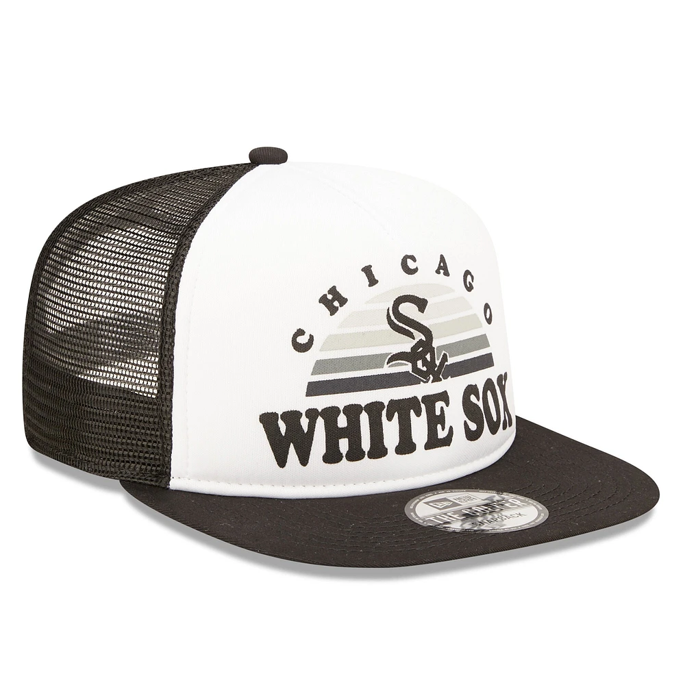 Men's New Era White/Black Chicago White Sox Gradient Golfer 9FIFTY Snapback Hat