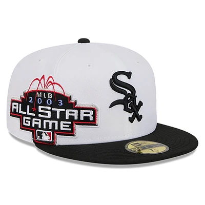 Men's New Era White/Black Chicago White Sox Major Sidepatch 59FIFTY Fitted Hat