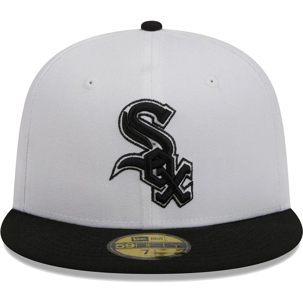 Men's New Era White/Black Chicago White Sox Optic 59FIFTY Fitted Hat