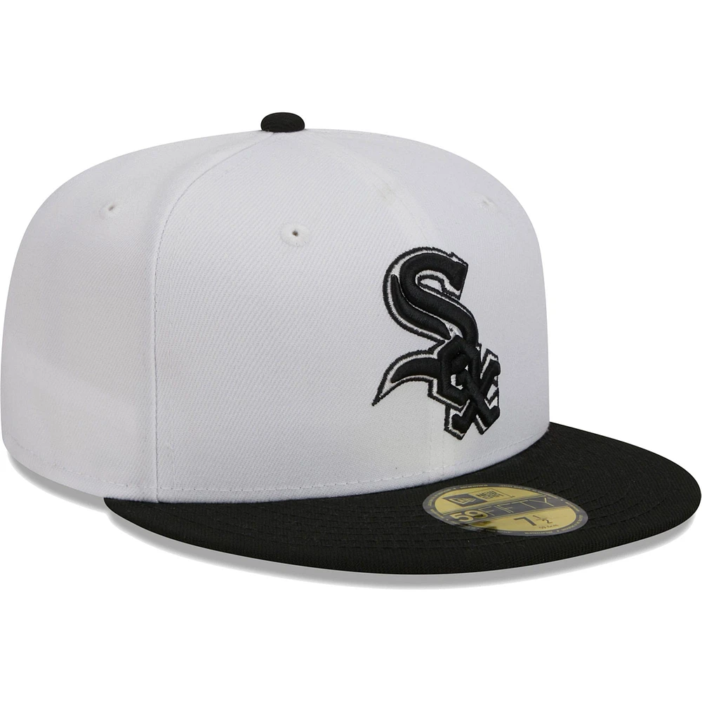 Men's New Era White/Black Chicago White Sox Optic 59FIFTY Fitted Hat