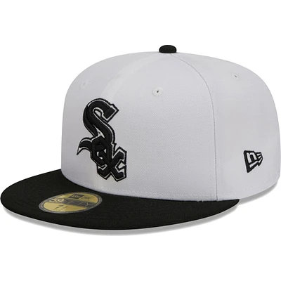 Men's New Era White/Black Chicago White Sox Optic 59FIFTY Fitted Hat