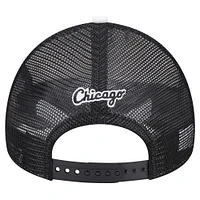 Men's New Era White/Black Chicago White Sox Spring Training Circle Foam A-Frame 9FORTY Trucker Adjustable Hat