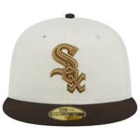 Men's New Era White/Brown Chicago White Sox 95th Team Anniversary 59FIFTY Fitted Hat