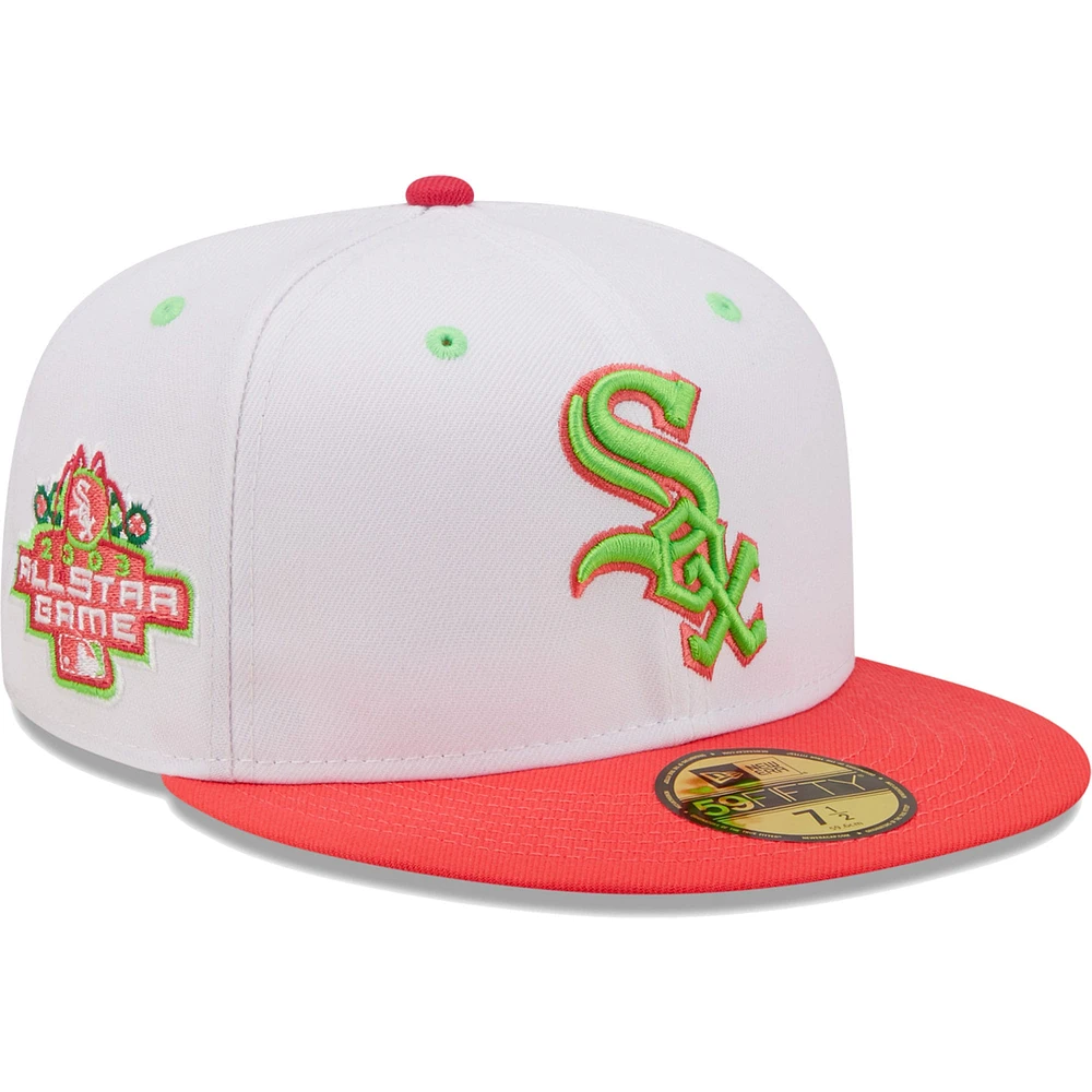 Casquette ajustée 59FIFTY Strawberry Lolli pour homme des Chicago White Sox 2003 MLB All-Star Game de New Era, blanc/corail