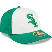 Casquette ajustée 59FIFTY Low Profile pour hommes des Chicago White Sox 2024 de la Saint-Patrick New Era, blanc/vert