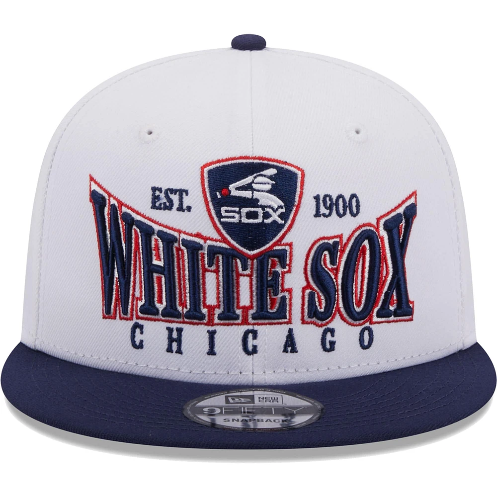 Men's New Era White/Navy Chicago White Sox Crest 9FIFTY Snapback Hat