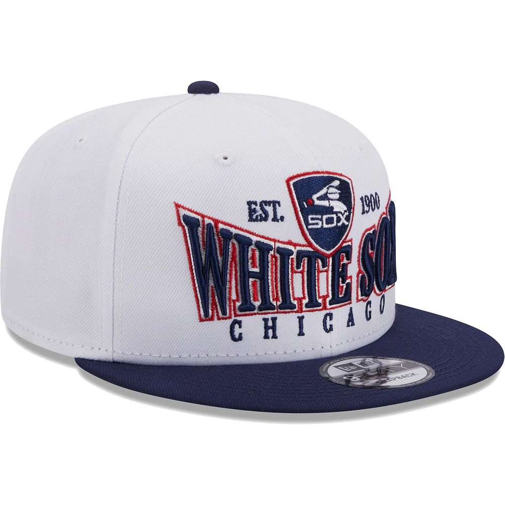 Men's New Era White/Navy Chicago White Sox Crest 9FIFTY Snapback Hat