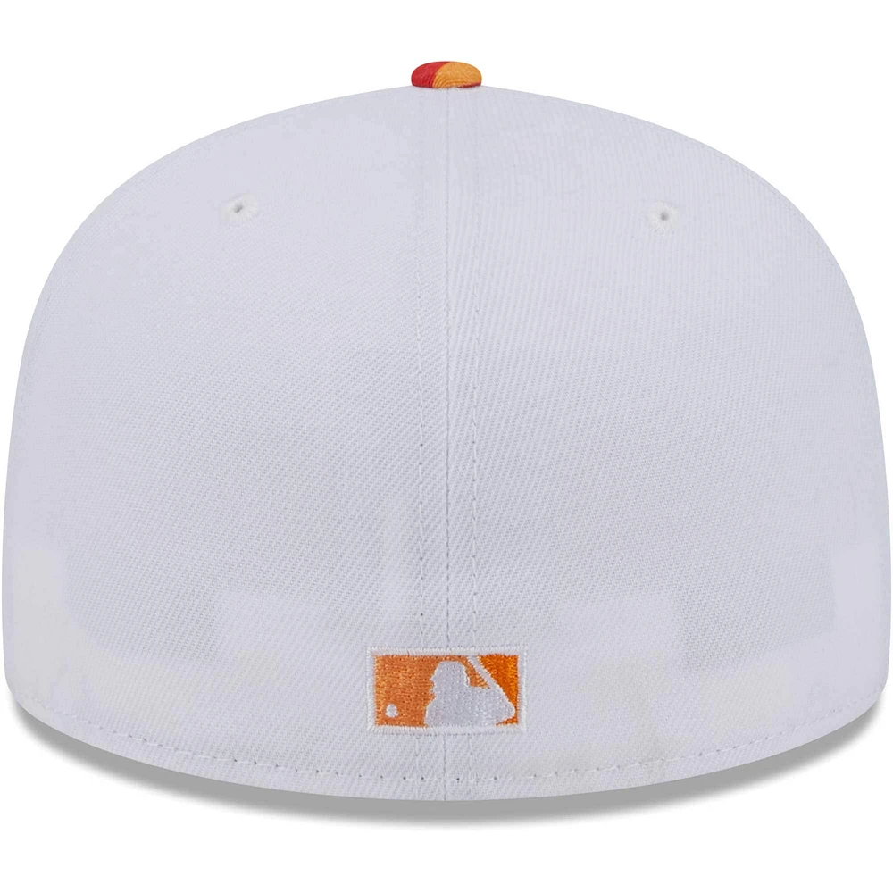 Casquette ajustée 59FIFTY Chicago White Sox Flamingo New Era pour homme, blanc/orange