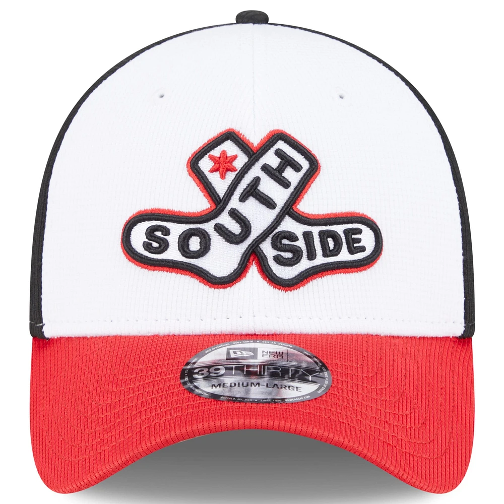 Men's New Era White/Red Chicago White Sox 2025 City Connect Batting Practice 39THIRTY Flex Hat