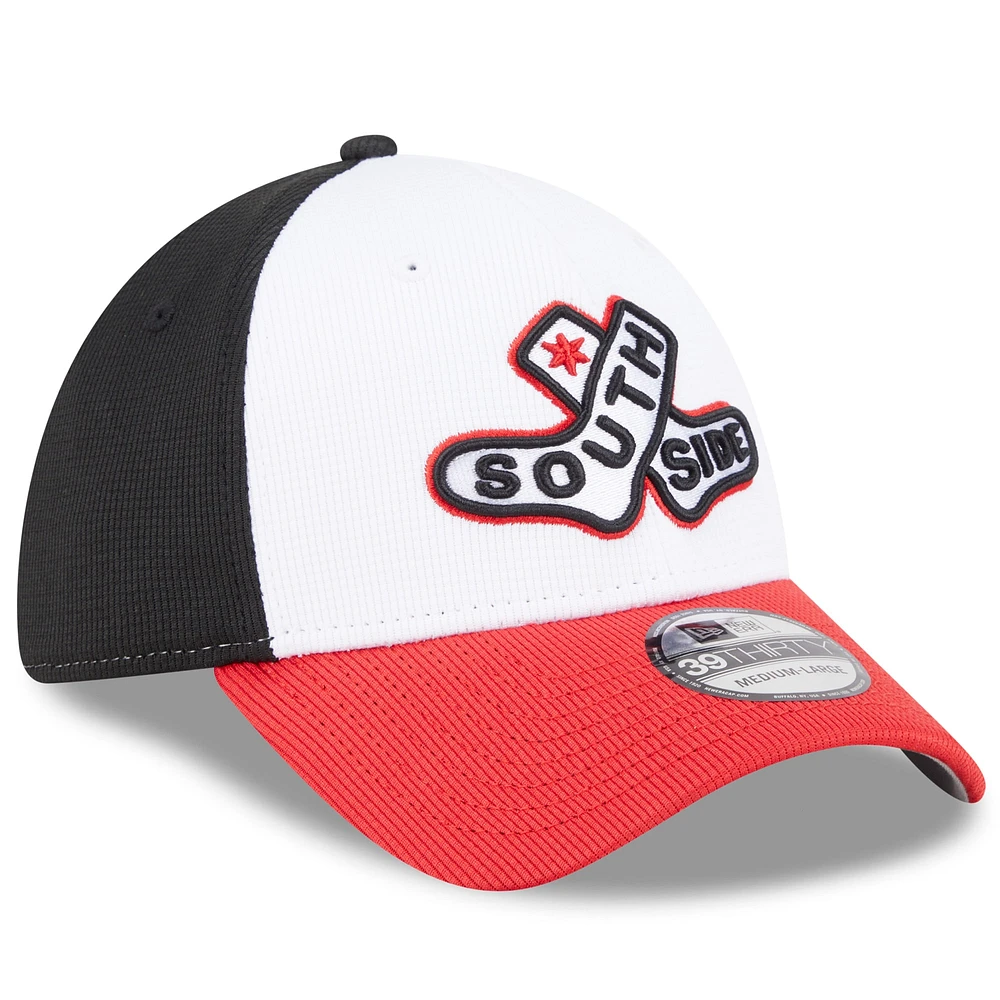 Men's New Era White/Red Chicago White Sox 2025 City Connect Batting Practice 39THIRTY Flex Hat
