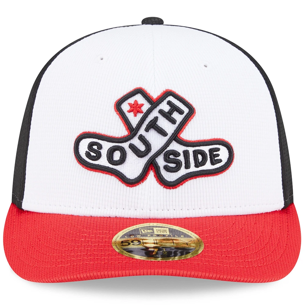Men's New Era White/Red Chicago White Sox 2025 City Connect Batting Practice Low Profile 59FIFTY Fitted Hat
