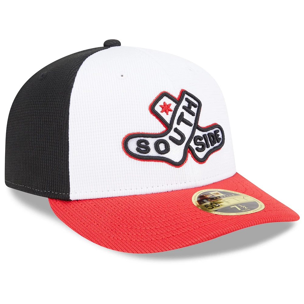 Men's New Era White/Red Chicago White Sox 2025 City Connect Batting Practice Low Profile 59FIFTY Fitted Hat